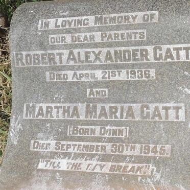 GATT Robert Alexander -1936 & Martha Maria DUNN -1945