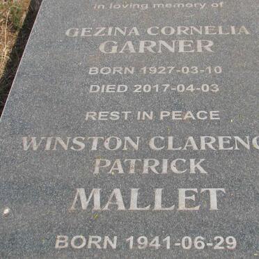 GARNER Gezina Cornelia 1927-2017 :: MALLET Winston Clarence Patrick 1941-