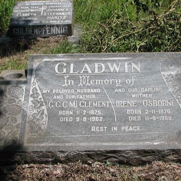 GLADWIN G.C.C.M. 1875-1962 &amp; Irene Osborne 1876-1969