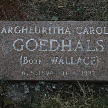GOEDHALS Margheuritha Caroline nee WALLACE 1894-1982