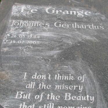 GRANGE Johannes Gerthardus, le 1944-2005
