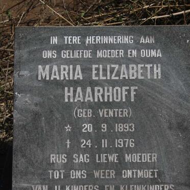 HAARHOFF Elizabeth Maria nee VENTER 1893-1976