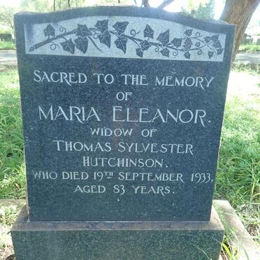 HUTCHINSON Maria Eleanor -1933
