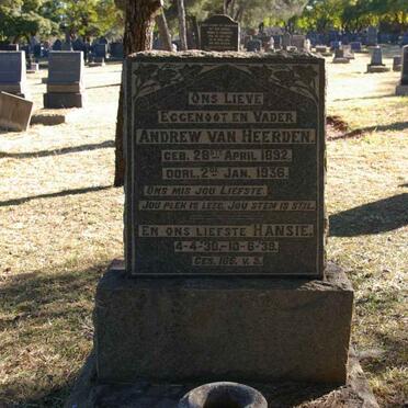 HEERDEN Andrew, van 1892-1936 :: ? Hansie 1930-1939