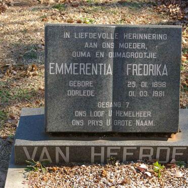 HEERDEN Emmerentia Fredrika, van 1898-1981