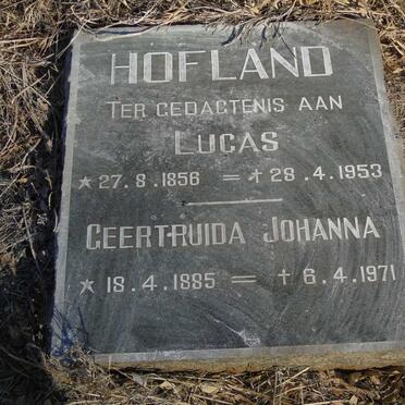 HOFLAND Lucas 1856-1953 & Geertruida Johanna 1885-1971