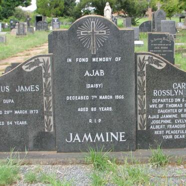 JAMMINE Romanus James -1973 &amp; Ajab -1955 :: CARR Rosslyn Belle nee JAMMINE -2016