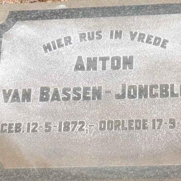 JONGBLOET Anton, VAN BASSEN 1872-1956
