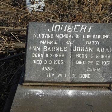 JOUBERT Johan Adam 1898-1951 & Ann Barnes 1898-1965