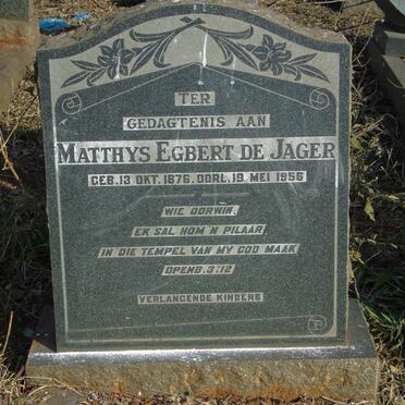 JAGER Matthys Egbert, de 1876-1956