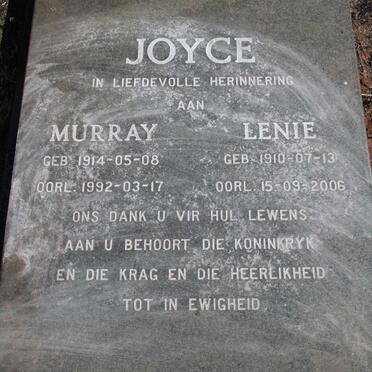 JOYCE Murray 1914-1992 & Lenie 1910-2006