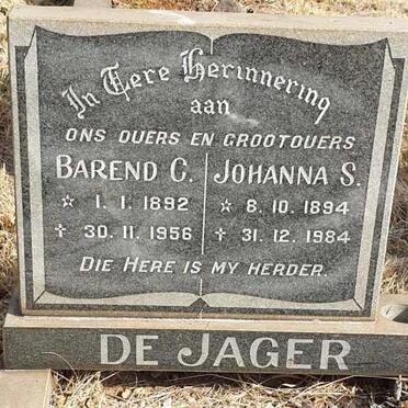 JAGER Barend C., de 1892-1956 & Johanna S. 1894-1984