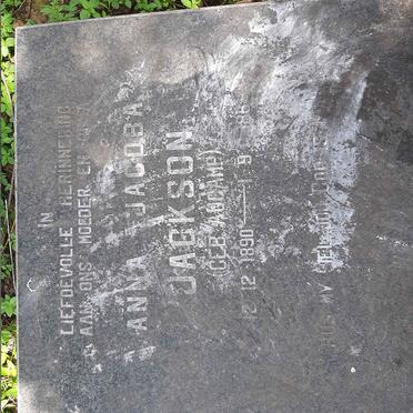 JACKSON Anna Jacoba nee AUCAMP 1890-1986