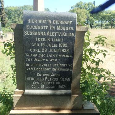 KILIAN Hercules Petrus 1880-1957 &amp; Sussanna Aletta KILIAN 1882-1938