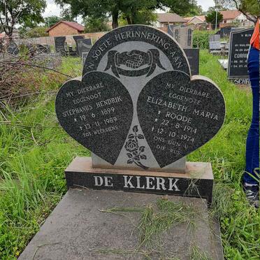 KLERK Stephanus Hendrik, de 1899-1989 &amp; Elizabeth Maria ROODE 1914-1974