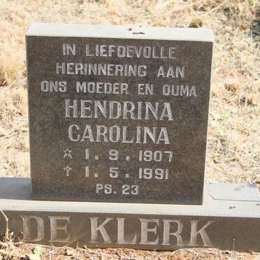 KLERK Hendrina Carolina, de 1907-1991