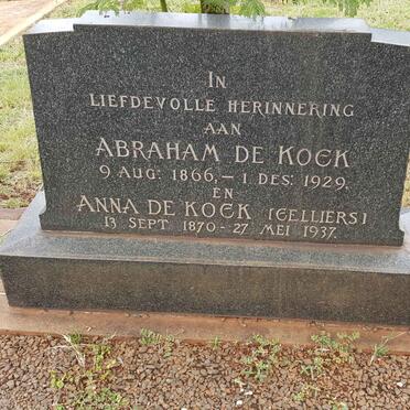 KOCK Abraham, de 1866-1929 &amp; Anna CELLIERS 1870-1937