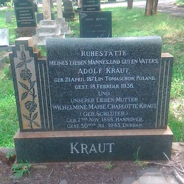 KRAUT Adolf 1871-1936 &amp; Wilhelmine Marie Charlotte SCHLÜTER 1888-1943