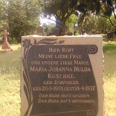 KUSCHKE Maria Johanna Hulda nee SCHINDLER 1901-1937