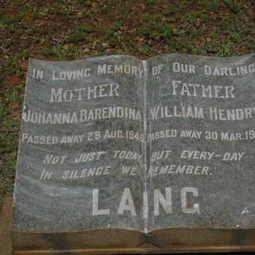 LAING William Henry -1947 & Johanna Barendina -1946