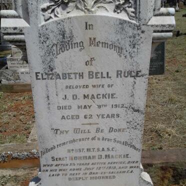 MACKIE Elizabeth Bell nee RULE -1912 :: MACKIE Norman D. -1918