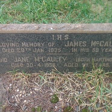 McCAULEY James -1935 &amp; Jane MARTINDALE -1938