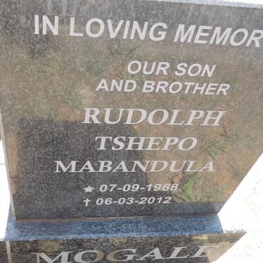 MOGALE Rudolph Tshepo Mabandula 1968-2012