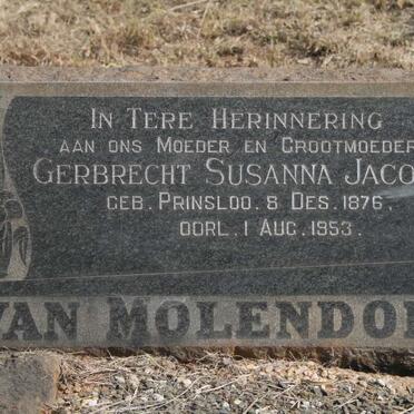 MOLENDORFF Gerbrecht Susanna Jacoba, van nee PRINSLOO 1876-1953