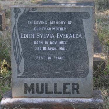 MULLER Edith Sylvia Everalda 1902-1951