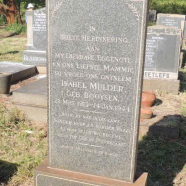 MULDER Isabel nee BOOYSEN 1913-1944