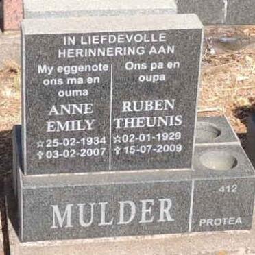 MULDER Ruben Theunis 1929-2009 & Anne Emily 1934-2007