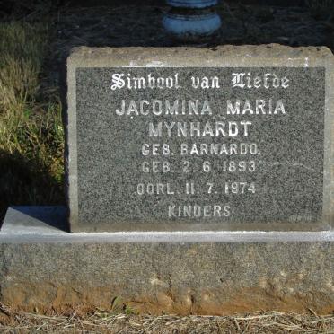 MYNHARDT Jacomina Maria nee BARNARDO 1893-1974