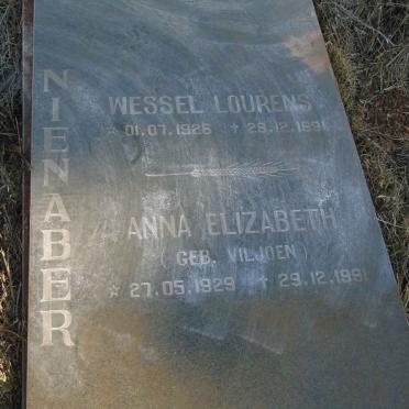 NIENABER Wessel Lourens 1926-1991 &amp; Anna Elizabeth VILJOEN 1929-1991