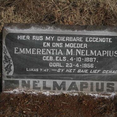 NELMAPIUS Emmerentia M. nee ELS 1887-1956