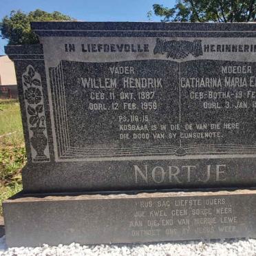 NORTJE Willem Hendrik 1887-1956 &amp; Catharina Maria Elizabeth BOTHA 1887-1955