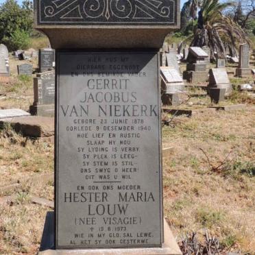 NIEKERK Gerrit Jacobus, van 1878-1940 &amp; Hester Maria LOUW nee VISAGIE -1973