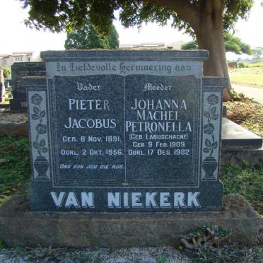NIEKERK Pieter Jacobus, van 1891-1956 &amp; Johanna Machel Petronella LABUSCHAGNE 1909-1982