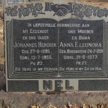 NEL Johannes Hendrik 1885-1955 & Anna Eleonora BODENSTEIN 1891-1977