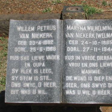 NIEKERK Willem Petrus, van 1882-1968 &amp; Maryna Wilhelmina WELMAN 1885-1944