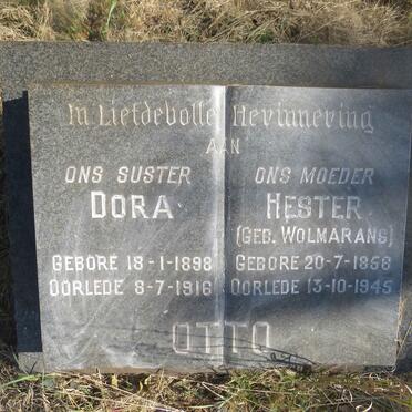 OTTO Hester nee WOLMARANS 1858-1945 :: OTTO Dora 1898-1916