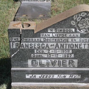 OLIVIER Fransesca Antionette 1958-1962