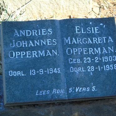 OPPERMAN Andries Johannes -1945 & Elsie Margaretha 1903-1958