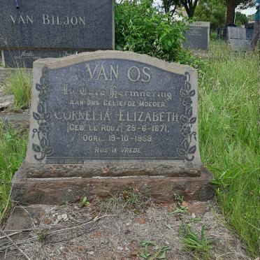 OS Cornelia Elizabeth, van nee LE ROUX 1871-1959