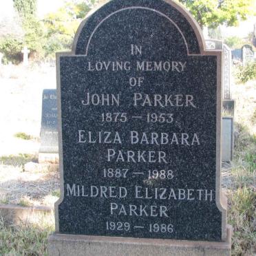 PARKER John 1875-1953 &amp; Eliza Barbara 1887-1988 :: PARKER Mildred Elizabeth 1929-1986