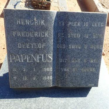 PAPENFUS Martinus J.L.O. 1921-1982 :: PAPENFUS Hendrik Frederick Deetlof 1960-1980