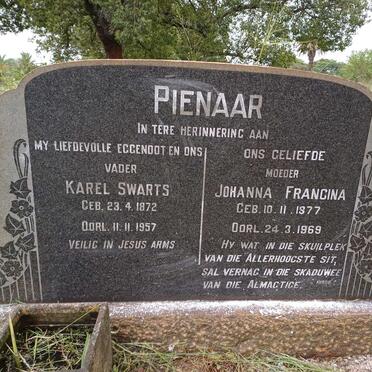 PIENAAR Karel Swarts 1872-1957 & Johanna Francina 1877-1969