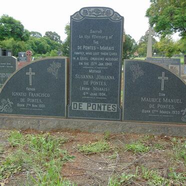 PONTES Ignatio Francisco, de 1901-1948 &amp; Susanna Johanna MARAIS 1904-1948 :: DE PONTES Maurice Manuel 1933-1948