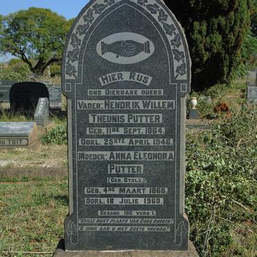 PUTTER Hendrik Willem Theunis 1864-1946 & Anna Eleonora STOLZ 1868-1960