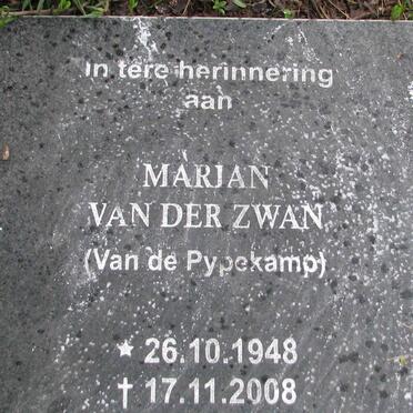 ZWAN Marian, van der nee VAN DE PYPEKAMP 1948-2008