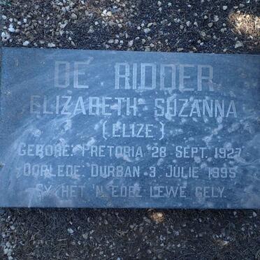RIDDER Elizabeth Susanna, de 1927-1995
